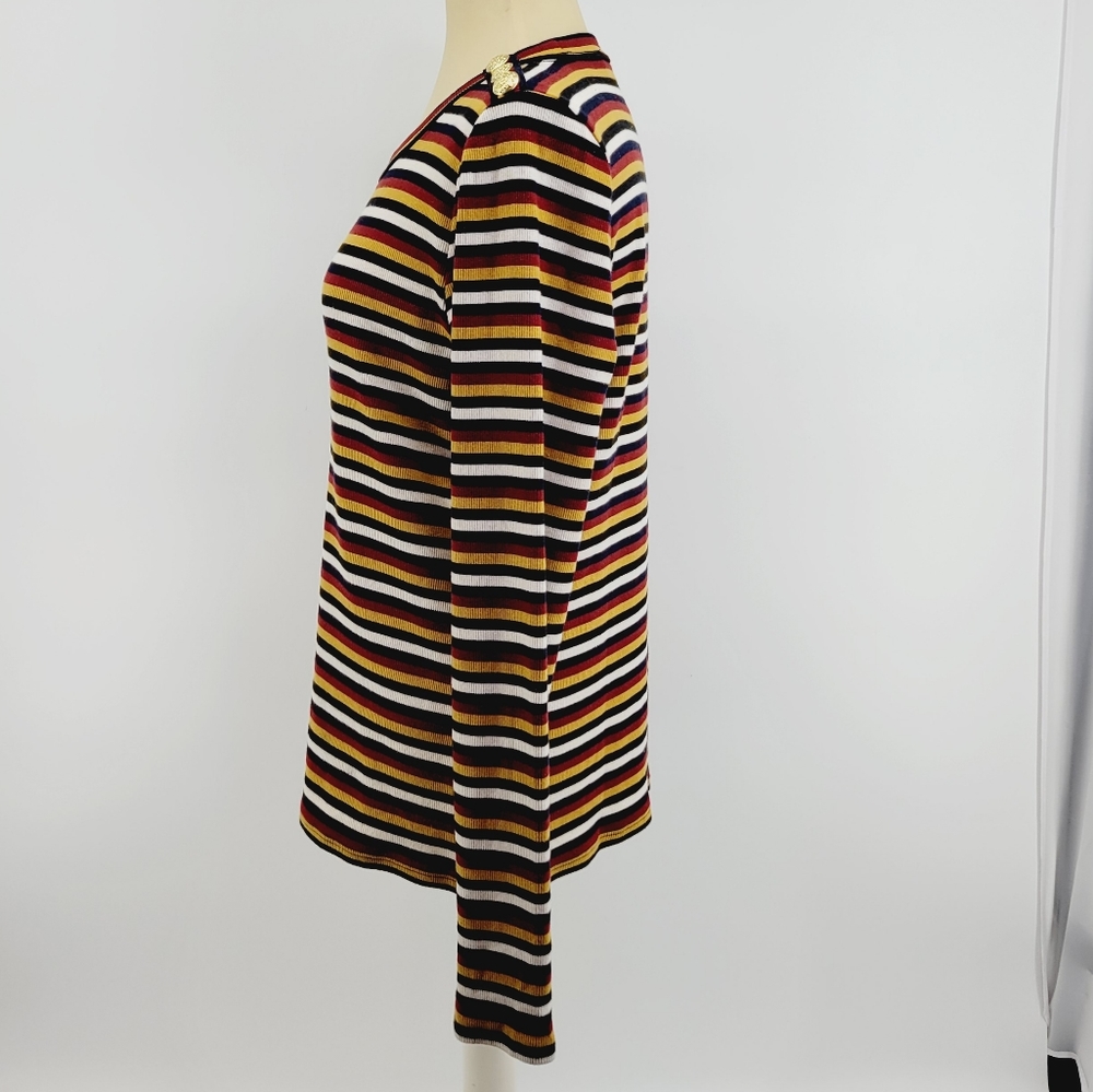 Veronica Beard Mayer Button-Shoulder Striped Long… - image 7